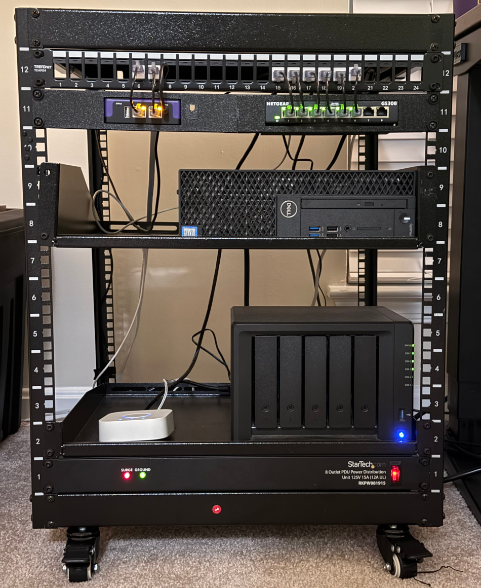 Image of homelab rack as of 2025